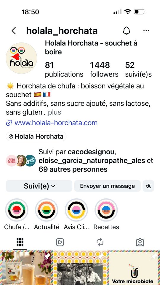 Compte Instagram Holala Horchata